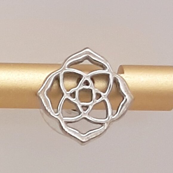 Kendra Scott Dira Silver Tone Stud Logo Earrings - Picture 3 of 5